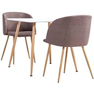 3-piece dining set textile brown 3053998 - Dining Set