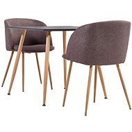 3-piece dining set textile brown 3054078 - Dining Set
