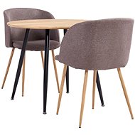 3-piece Dining Set Textile Brown 3054158 - Dining Set