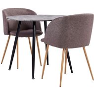 3-piece Dining Set Textile Brown 3054198 - Dining Set