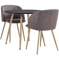 3-piece Dining Set Textile Brown 3054278 - Dining Set
