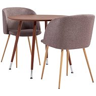 3-piece dining set textile brown 3054358 - Dining Set