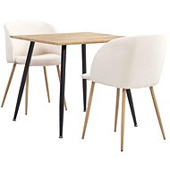 3-piece Dining Set Textile Cream 3053916 - Dining Set
