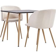 3-piece dining set textile cream 3054036 - Dining Set