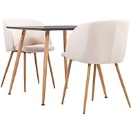 3-piece Dining Set Textile Cream 3054076 - Dining Set