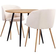 3-piece Dining Set, Textile, Cream 3054156 - Dining Set