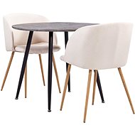 3-piece Dining Set, Textile, Cream 3054196 - Dining Set