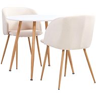 3-Piece Dining Set, Fabric, Cream 3054236 - Dining Set