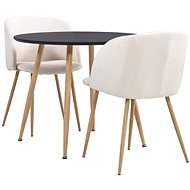 3-piece Dining Set, Textile Cream 3054276 - Dining Set