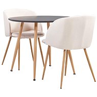 3-piece Dining Set, Textile, Cream 3054316 - Dining Set