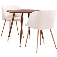 3-Piece Dining Set, Fabric, Cream 3054356 - Dining Set