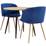 3-piece Dining Set Textile Blue 3054160 - Dining Set