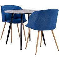 3-piece Dining Set Textile Blue 3054200 - Dining Set