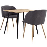 3-piece dining set textile taupe 3053930 - Dining Set