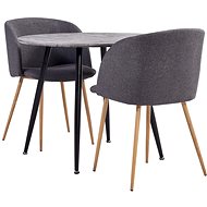 3-piece Dining Set Textile Taupe 3054210 - Dining Set