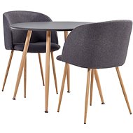 3-piece dining set textile taupe 3054330 - Dining Set