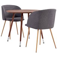 3-piece dining set textile taupe 3054370 - Dining Set