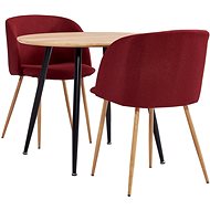 3-piece Dining Set Textile, Burgundy 3054168 - Dining Set