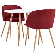 3-piece Dining Set Textile Burgundy 3054248 - Dining Set