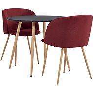 3-piece Dining Set Textile Burgundy 3054288 - Dining Set