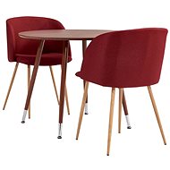 3-piece Dining Set Textile Burgundy 3054368 - Dining Set