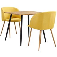 3-piece Dining Set Textile Yellow 3053926 - Dining Set