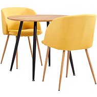 3-piece Dining Set, Textile, Yellow 3054166 - Dining Set