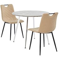 3-piece dining set artificial leather cream 3054630 - Dining Set