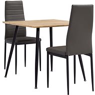 3-piece dining set faux leather gray 3053906 - Dining Set