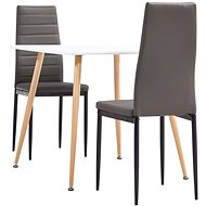 3-piece dining set faux leather gray 3053986 - Dining Set