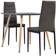 3-piece dining set faux leather gray 3054066 - Dining Set