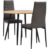 3-piece dining set faux leather gray 3054146 - Dining Set