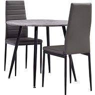 3-piece dining set faux leather gray 3054186 - Dining Set