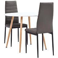 3-piece dining set faux leather gray 3054226 - Dining Set