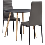 3-piece dining set faux leather gray 3054266 - Dining Set
