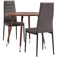3-piece dining set faux leather gray 3054346 - Dining Set