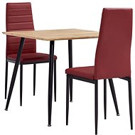 3-piece dining set faux leather burgundy 3053908 - Dining Set
