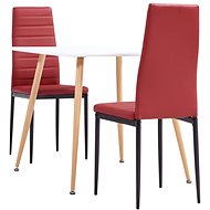 3-piece dining set faux leather burgundy 3053988 - Dining Set