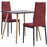3-piece dining set faux leather burgundy 3054028 - Dining Set
