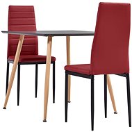 3-piece dining set faux leather burgundy 3054068 - Dining Set