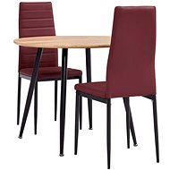 3-piece dining set faux leather burgundy 3054148 - Dining Set