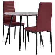 3-piece dining set faux leather burgundy 3054188 - Dining Set