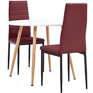 3-piece dining set faux leather burgundy 3054228 - Dining Set