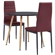 3-piece dining set faux leather burgundy 3054268 - Dining Set