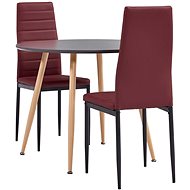 3-piece dining set faux leather burgundy 3054308 - Dining Set