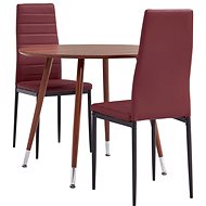 3-piece dining set faux leather burgundy 3054348 - Dining Set