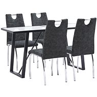 5-piece Dining Set Black Faux Leather 3050078 - Dining Set