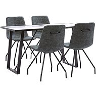 5-piece Dining Set Black Faux Leather 3050110 - Dining Set