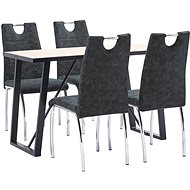 5-piece Dining Set Black Faux Leather 3050430 - Dining Set