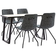 5-Piece Dining Set Synthetic Leather Black 3050462 - Dining Set